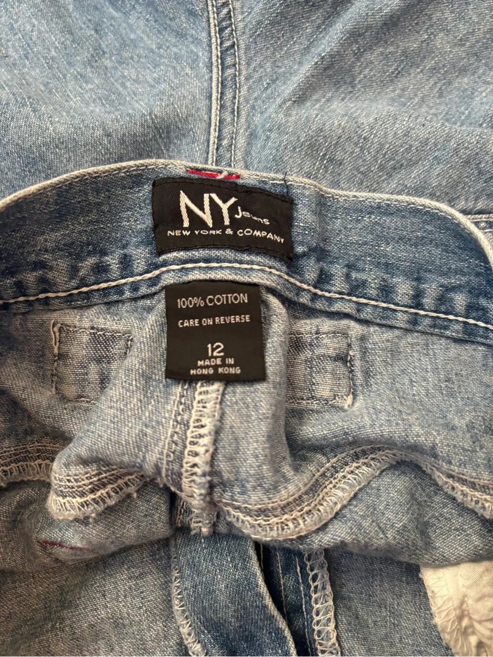 New York & Company Light Wash Blue High-Waist Jean Shorts - Picture 9 of 9